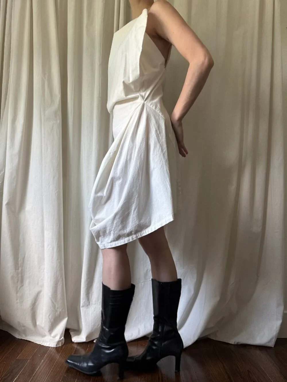 MM6 Maison Margiela White Scoop Neck Sleeveless Mini Dress Women's Size 6 - Picture 7 of 12